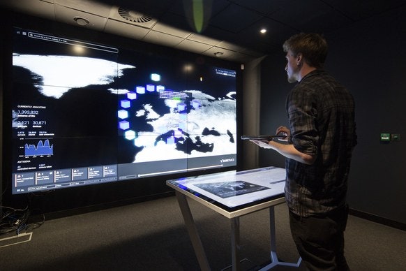 Dark Trace Control Room with 55" Touch Table integration